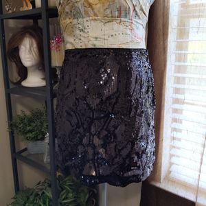 Black DKNYC sequined mini skirt